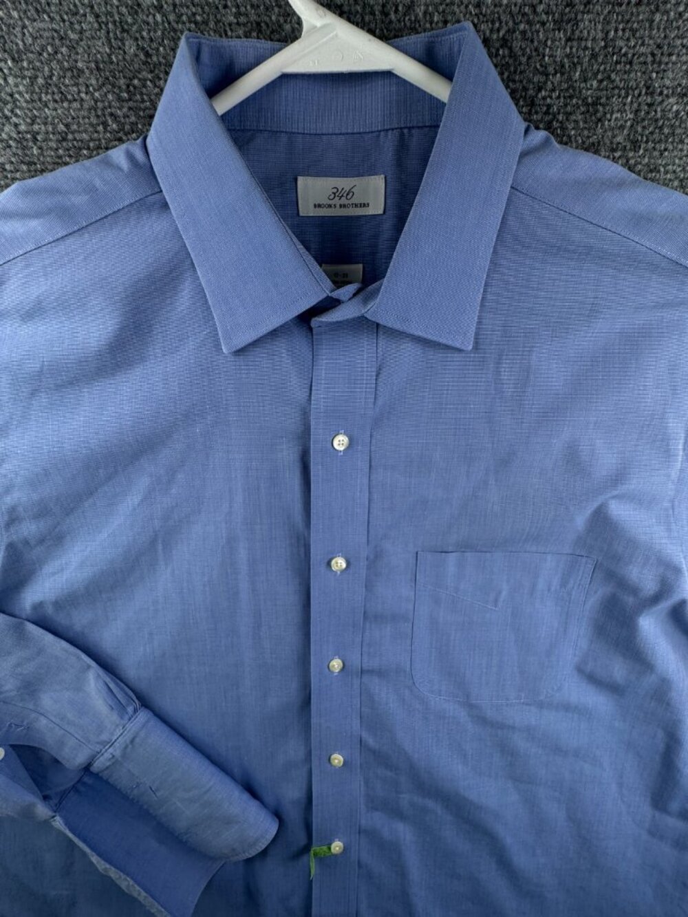 Brooks Brothers Men Button Up Shirt Long Sleeve All Cotton Blue 17 35 Non Iron